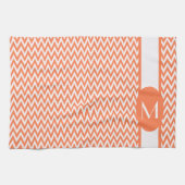 Coral Elegant Zickzack Design mit Monogramm Handtuch (Horizontal)