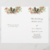 Coral Enchanted Forest TriFold Hochzeitsprogramm (Vorderseite)