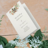 Coral Enchanted Forest TriFold Hochzeitsprogramm
