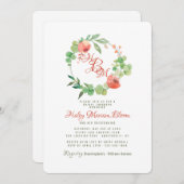 Coral Essence Bridal Luncheon Dusche Einladung (Vorne/Hinten)