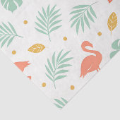 Coral Flamingo Tropical Leaf Pattern Seidenpapier (Ausschnitt)