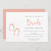 Coral Flip Flops Summer Beach Brautparty Einladung (Vorne/Hinten)