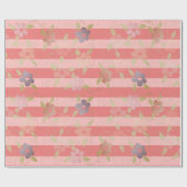 Coral Fliral Gemustert Geschenkpapier (Flach)