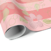 Coral Fliral Gemustert Geschenkpapier (Rolleneckpunkt)