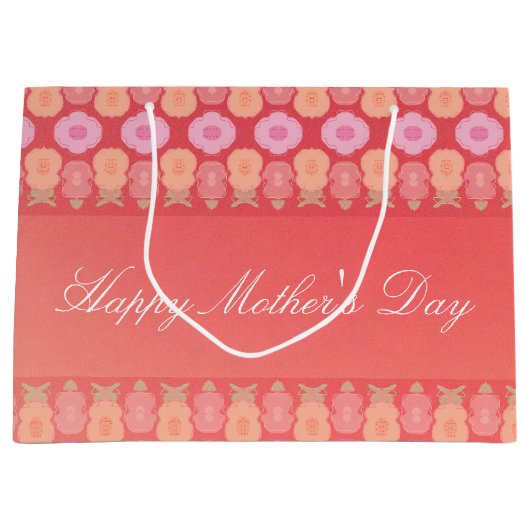 Coral Floral Art Große Geschenktüte (Vorderseite)