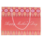Coral Floral Art Große Geschenktüte (Rückseite)