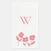Coral Floral Blooms custom monogram Serviette (Vorderseite)