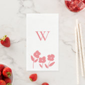 Coral Floral Blooms custom monogram Serviette (Beispiel)