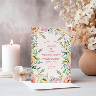 Coral Floral Boho Chic Wedding Magneteinladung