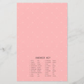 Coral Floral Brautparty Word Scramble Game Card (Rückseite)