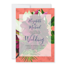 Coral Floral Burgundy Elegante Moderne Hochzeit