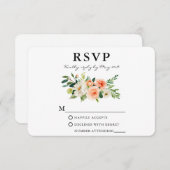 Coral floral Elegant RSVP Karte (Vorne/Hinten)