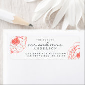 Coral Floral Future Mr. Wedding Rücksendeadresse (Insitu)