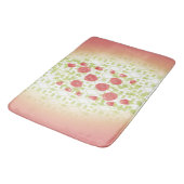 Coral Floral Gemustert Designer Badematte (Schrägansicht)