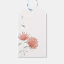 Coral Floral Gift Tag Geschenkanhänger