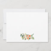 Coral Floral Gold Save the Date Card (Rückseite)