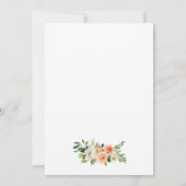 Coral Floral Greenerity Wedding W Einladung (Rückseite)