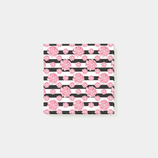 Coral Floral Krawatte Post-it Klebezettel (Vorderseite)