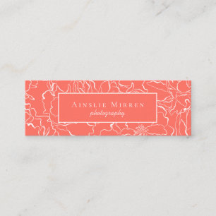 Coral Floral Mini Visitenkarte