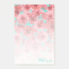 Coral Floral Muster Gradient Post-it Klebezettel