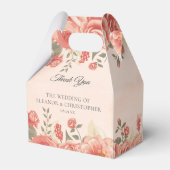 Coral Floral Romantic Garden Wedding Custom Geschenkschachtel (Vorderseite)