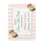Coral Floral Save the Date Wedding Magnet (Vertikal)