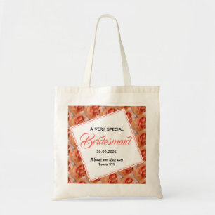 Coral Floral Wedding Christlich Bridesmaid Tragetasche