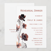 Coral Floral Wedding Einladung (Vorne/Hinten)