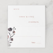 Coral Floral Wedding Platzkarte (Außenseite Aufgefaltet)