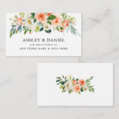 Coral Floral Wedding Registrierungskarte Begleitkarte (Vorne/Hinten)