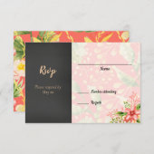 Coral Floral Wedding RSVP (Vorne/Hinten)
