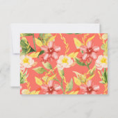 Coral Floral Wedding RSVP Karte (Rückseite)