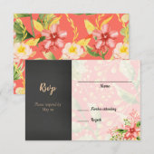 Coral Floral Wedding RSVP Karte (Vorne/Hinten)