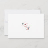 Coral Floral Wedding RSVP Karte (Rückseite)