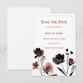 Coral Floral Wedding Save The Date (Vorne/Hinten)