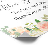 Coral Floral Wedding Zeremonie Wählen Sie ein Zeic Poster (Ecke)