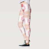 Coral Flower Bright Leggings (Links)