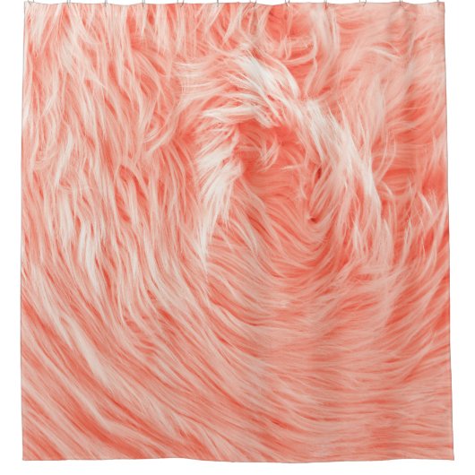 Coral Fluffy Fur: Trend 2019. Duschvorhang (Vorderseite)