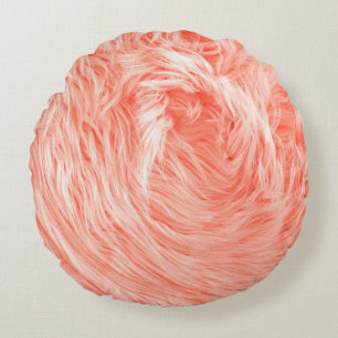 Coral Fluffy Fur: Trend 2019. Rundes Kissen
