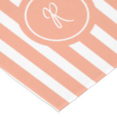 Coral French Beach Stripe Personalisiert Monogram Mittelgroßer Tischläufer (Ecke)