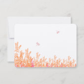 Coral & Fuchia Wild Blume Bee Wedding RSVP Karte (Rückseite)
