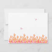 Coral & Fuchia Wild Blume Bee Wedding RSVP Karte (Rückseite)