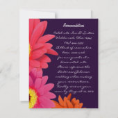 Coral Fuchsia Eggplant Gerber Daisy Direction Card Einladung (Rückseite)