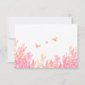 Coral & Fuchsia Wild Blume Bee Wedding RSVP Karte (Rückseite)