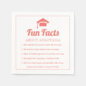 Coral Fun Facts class of 2022 graduation cap Serviette (Vorderseite)