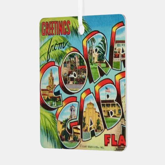Coral Gables Florida Begrüßung Ornament Aus Metall (Vorderseite links)
