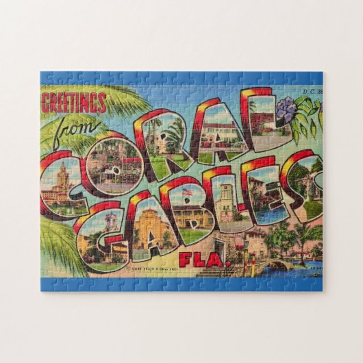 Coral Gables Florida Begrüßung Puzzle (Horizontal)