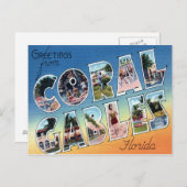 Coral Gables Florida Großbuchstaben Postkarte (Vorne/Hinten)