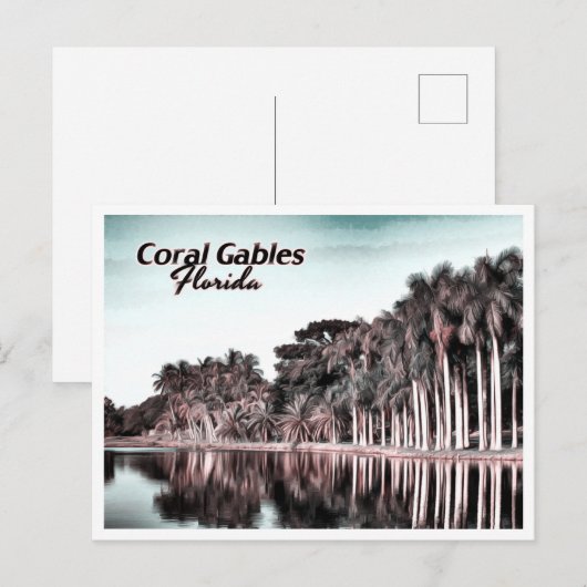 CORAL GABLES FLORIDA POSTKARTE (Vorne/Hinten)