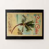 Coral Gables Palm Tree Vintage Travel Puzzle (Horizontal)